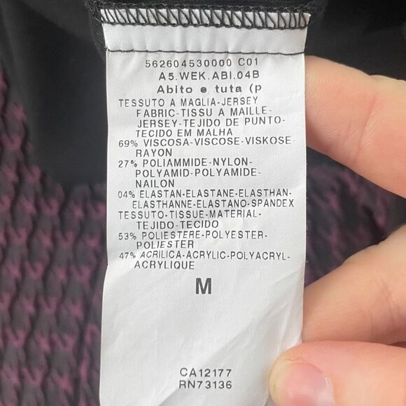 Max Mara Weekend Purple Black Houndstooth Knee Length Midi Dress Size Medium - Picture 4 of 6